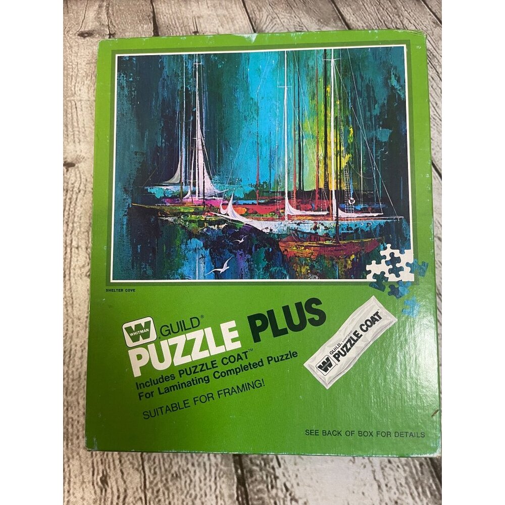 Vintage 1975 Whitman Guild 600-Piece Jigsaw Puzzle Sailboats Boats Ocean Seagull